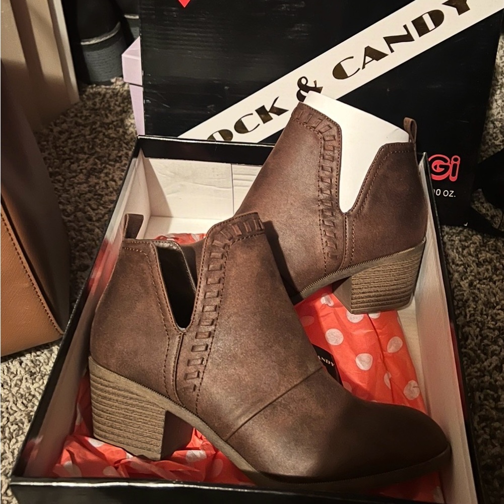 Rock & Candy Chocolate Brown Ankle Booties